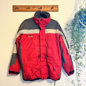Columbia Men’s Challenge Series Red and Grey Coat with Removable Fleece Jacket